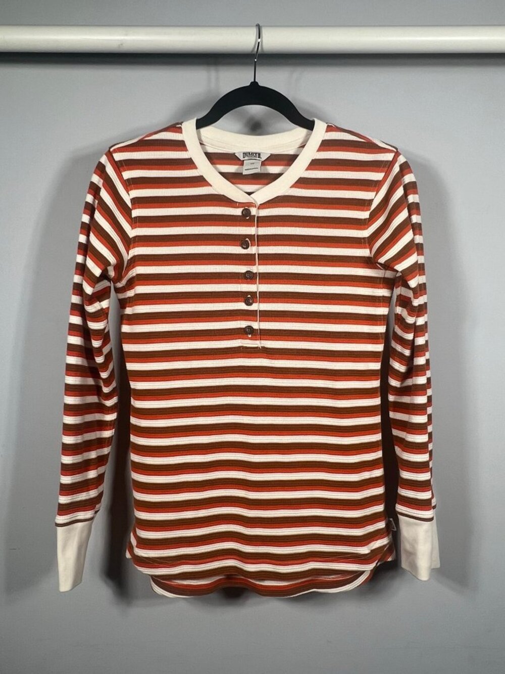 Duluth Trading Top Womens Henley Long Sleeve Shirt XS Waffle Knit Warm Outdoor